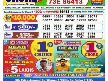 Dear lottery 1 PM Results 13.01.2026