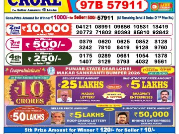 Dear lottery 6 PM Results 18.01.2026