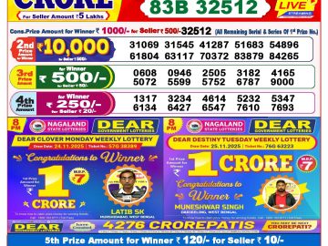 Dear lottery 8 PM Results 18.01.2026