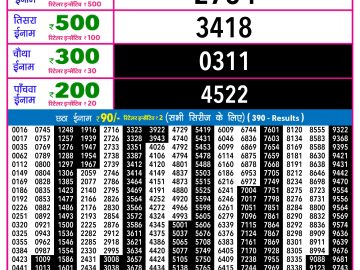 Rajshree 30 Mangal Weekly lottery 09.00PM 13.01.2026
