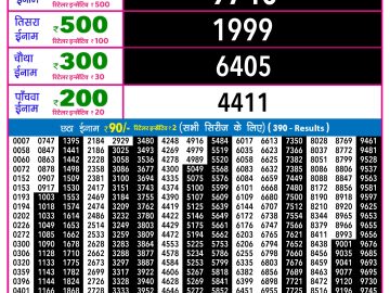 Rajshree 30 Mangal Weekly lottery 09.00PM 20.01.2026