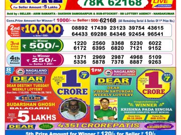 Dear lottery 8 PM Results 18.02.2026