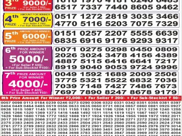 Nagaland State Dear 2000 Monthly lottery 7 PM Results 14.02.2026