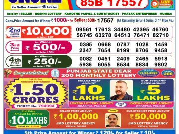 Dear lottery 6 PM Results 08.03.2026