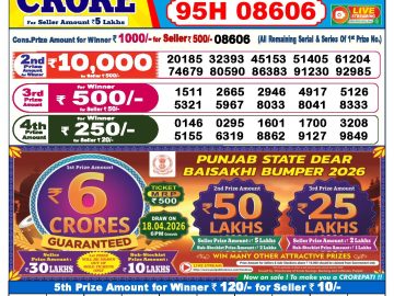 Dear lottery 6 PM Results 20.03.2026