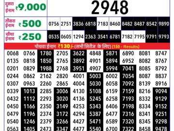 Rajshree Sunday Weekly lottery 08.00PM 08.03.2026