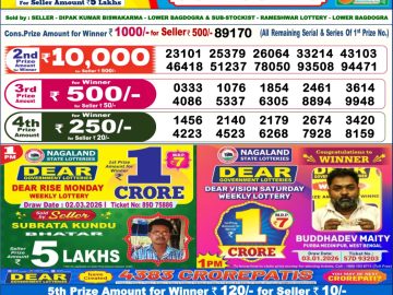 Dear lottery 6 PM Results 03.03.2026
