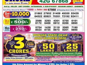 Dear lottery 8 PM Results 02.03.2026