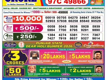 Dear lottery 6 PM Results 15.03.2026