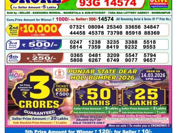 Dear lottery 1 PM Results 08.03.2026