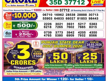 Dear lottery 8 PM Results 09.03.2026