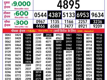 Rajshree Monday Weekly lottery 08.00PM 13.04.2026