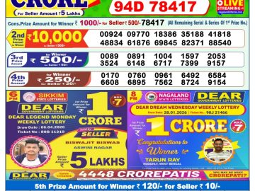 Dear lottery 1 PM Results 08.04.2026