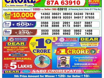 Dear lottery 1 PM Results 14.04.2026