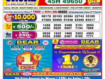 Dear lottery 8 PM Results 25.05.2026