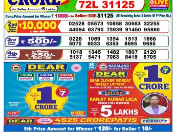 Dear lottery 1 PM Result 27.05.2026