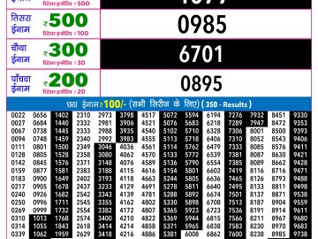 Rajshree 30 Budh Weekly lottery 09.00PM 27.05.2026
