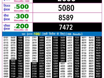 Rajshree 30 Ravi Weekly lottery 09.00PM 31.05.2026
