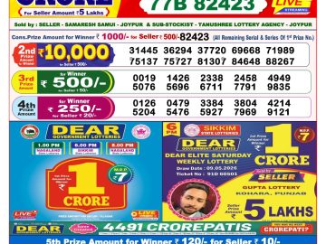 Dear lottery 8 PM Results 10.05.2026