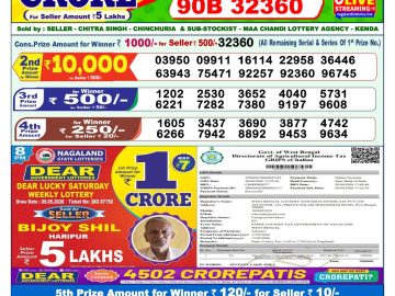 Dear lottery 1 PM Result 11.05.2026