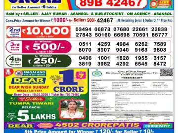 Dear lottery 6 PM Results 11.05.2026