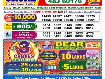 Dear lottery 8 PM Results 11.05.2026