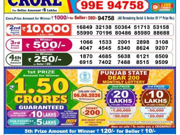 Dear lottery 6 PM Results 27.05.2026