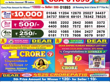 Dear 50 lottery Result 29.05.2026 6:30PM