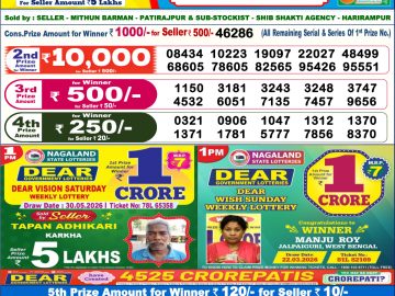 Dear lottery 6 PM Results 31.05.2026