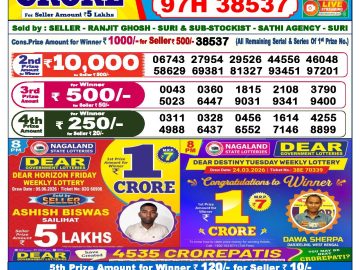 Dear lottery 6 PM Results 07.06.2026
