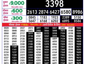 Rajshree Monday Weekly lottery 08.00PM 08.06.2026