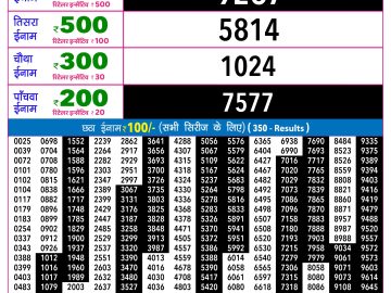 Rajshree 30 Som Weekly lottery 09.00PM 22.06.2026