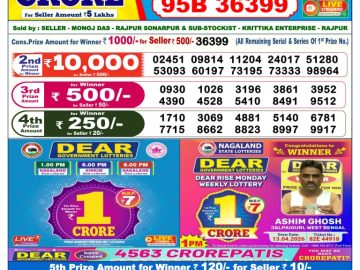 Dear lottery 6 PM Results 19.06.2026