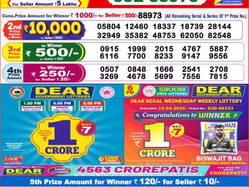 Dear lottery 8 PM Results 20.06.2026