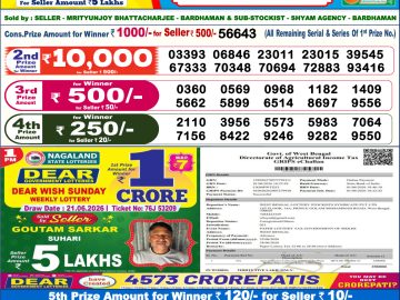 Dear lottery 6 PM Results 22.06.2026