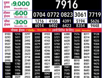 Rajshree Wednesday Weekly lottery 08.00PM 15.07.2026
