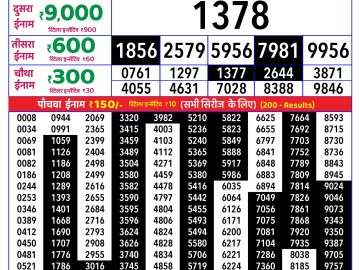 Rajshree Sunday Weekly lottery 08.00PM 06.07.2026