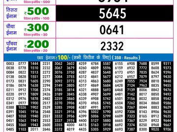 Rajshree 30 Som Weekly lottery 09.00PM 13.07.2026
