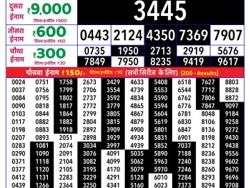Rajshree Saturday Weekly lottery 08.00PM 18.07.2026