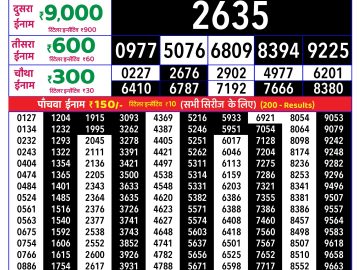 Rajshree Sunday Weekly lottery 08.00PM 19.07.2026