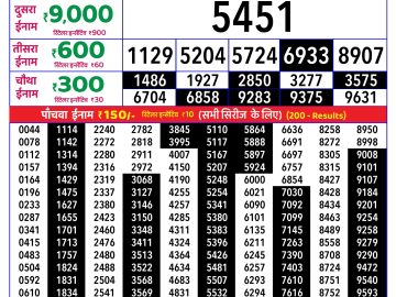 Rajshree Sunday Weekly lottery 08.00PM 26.07.2026
