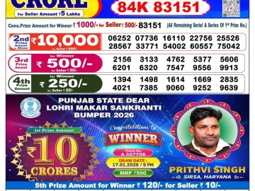 Dear lottery 6 PM Results 01.07.2026