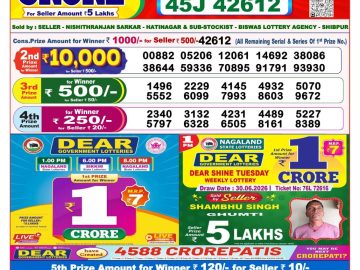 Dear 50 lottery Result 02.07.2026 6:30PM