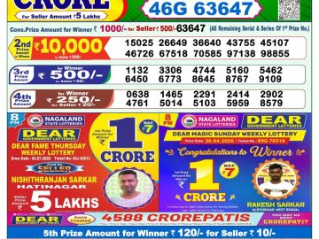 Dear lottery 1 PM Results 05.07.2026