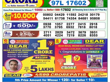 Dear lottery 1 PM Results 09.07.2026