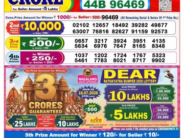Dear lottery 8 PM Results 09.07.2026