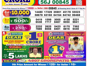 Dear lottery 8 PM Results 16.07.2026