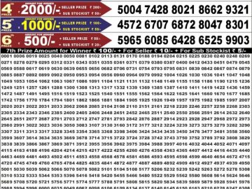 Dear 50 lottery Result 19.07.2026 6:30PM