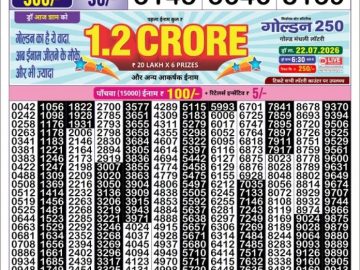 Golden Star Tuesday Weekly lottery 08.00PM 21.07.2026