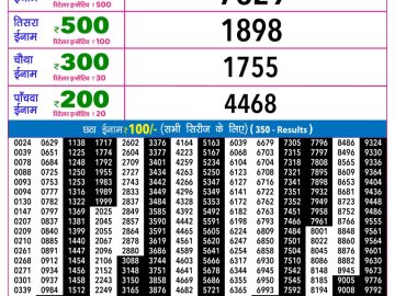 Rajshree Budh Weekly lottery 09.00PM 29.07.2026